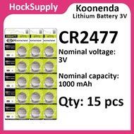 [15pcs] Koonenda CR2477 Lithium 3V Button Battery 2477 [FAST SHIP OUT]