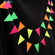 QINMEI Neon Fluorescent Garland, Rectangle Fluorescent Paper Round Pentagram Fluorescent Banner, Par
