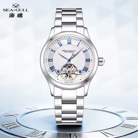Seagull Flywheel Men's Watches 39mm Mechanical Watches 50 Metre Waterproof Automatic Watch Business 
