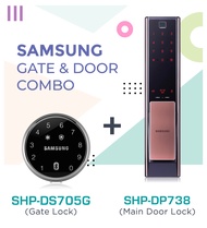 SHP-DP738 (MAIN DOOR LOCK) + SHP-DS705G (METAL GATE LOCK) COMBO SAMSUNG DIGITAL DOOR LOCK (FREE INSTALLATION + 2 YEARS WARRANTY)