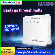 KVIWO Benton 4G LTE WiFi Router 300Mbps 2.4G WiFi CPE Wireless Router with SIM Card Slot 4G SIM Router Modem Europe Korea Version AVDSW