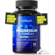 Glycinate Supplement, Magnesium 7 Complex Advanced with Citrate Malate Chelate Taurate Orotate Aspar