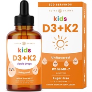 NutraChamps Kids Vitamin D 3 K2 Drops, Vitamin D3 & K2 MK-7, Liquid Vitamin D for Kids 1000 IU, Heal