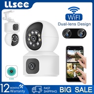 LLSEE ICSEE 8X enlarged dual lens wireless CCTV indoor mini camera 360 degree PTZ 5MP home CCTV WIFI camera monitoring color night vision two-way call mobile tracking