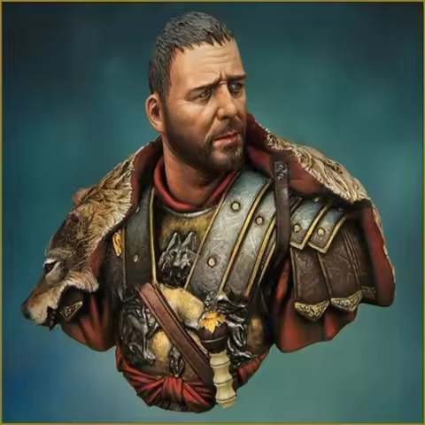 1/10 scale resin figurine of a half-length portrait of a holy knight. Unassembled and unpainted DIY 