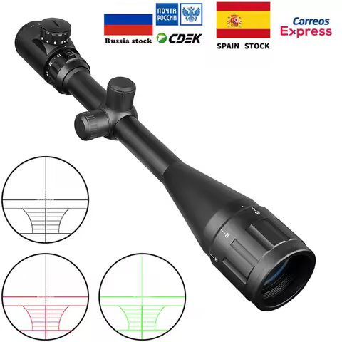 6-24x50 Aoe Scope Adjustable Green Red Dot Hunting Light Tactical Scope Reticle Optical Sight
