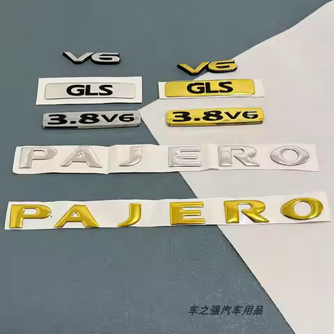ABS Emblem Sticker Rear Tail Badge Logo For PAJERO V73V75V77V93V97 3.8V6 GLS V6 Car Styling Logo Lin