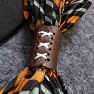 Retro Ami Khaki Scarf Buckle Leather Small Square Scarf Silk Scarf Buckle Square Scarf Leather Buckl