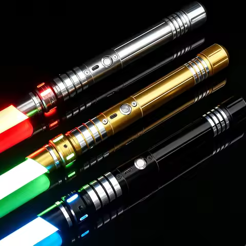 15-Color LED Light Saber Aluminum Alloy Single Click Color Switch Double Click Strobe Triple Quiet Q