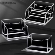 IPANDORAW 1Pcs Bussiness Card Holder, Display Stand  Transparent Business Card Box, Acrylic Plastic 