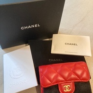 Chanel card holder香奈兒卡夾 香奈兒零錢包 珊瑚橘