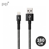 【PQI】MFI認證 USB to Lightning 編織充電線 180cm-黑