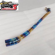 BIG elbow stainless/bluegold 51mm for Wave 110 Xrm 125 Smash 110/115 Rs 125 Fury 100/110 Raider j Ex