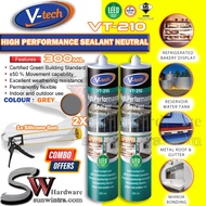COMBO 2X V-Tech 300ML VT-210 High Performance Sealant 100%Neutral Silicone VT210 + Silicone Gun (Tra