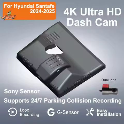 For Hyundai Santafe Santaf Fe 2024-2025 4K Dash Cam 2160P WiFi OEM Style 24Hrs Packing Car DVR Camer