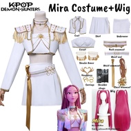 Mira KPop Demon Hunters Cosplay Costume White Stage Uniform Huntrix Golden Outfit Huntrix Earrings H