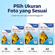 QUAFF Waterproof 260GSM Woven RC Photo Paper For Inkjet Printer Available in 3R 4R 5R A4 Sizes