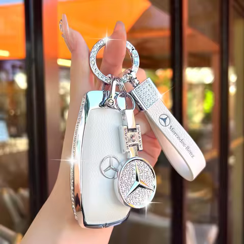 Full Wrap Rhinestone Key Fob Shell Fit Mercedes Benz GLE GLB GLS W206 W214 Smart Key Shiny Diamond K