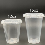 TOLI/ECA 12oz 16oz PP Cup with Flat Lid 100sets PP360 / PP500 Disposable Plastic Cup -12oz 16 oz (10
