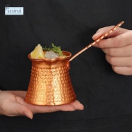 [szsirui] Turkish Greek Engraved Coffee Pot Stovetop Cezve Handmade Gifts Accessory