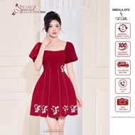 High-end designer red dress with meticulously luxurious embellishments [Real photo] The Shilla-CG.N1