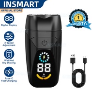 INSMART Men's Electric Shaver, Dual-Head Mini Shaver, Rechargeable Rotary Cordless Portable