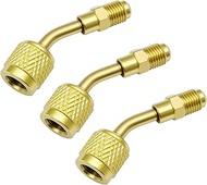 3PCS Refrigerant Charging Adapter Fit for R-32/R-454B A2L Tank 1/4" Left Hand Female to 1/4" Right H