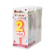 HBD Heart Birthday Candle No. 2 Mixed Colors (Pack Of 12) Jade Online