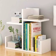 Book Stand Book Shelf Rack Organizer Adjustable Bookend Retractable Storage Tabletop Rak Meja Rak Buku Kayu WHITE COLOUR