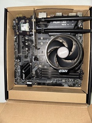 msi b450m mortar max 主機板連帶cpu及AMD原裝風扇及網卡