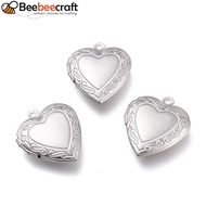 5pcs Non-Tarnish 316 Stainless Steel Locket Pendants Photo Frame for Necklaces Heart Stainless Steel