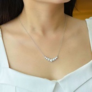 925 Silver Necklace Pendant Seven Princess Necklace Sterling Silver Electroplating 18K White Gold He