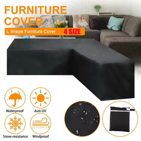 L Shape Furniture Waterproof Cover Outdoor Garden Patio Rattan Sofa Dustproof V Shaped Mold Resistan