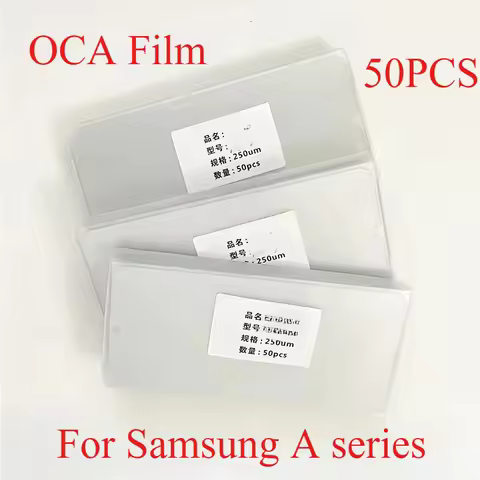 50pcs 250um OCA Glue Film For Samsung Galaxy M10 M20 M30 A11 A12 A31 A41 A51 A71 A52 A72 LCD Repair 