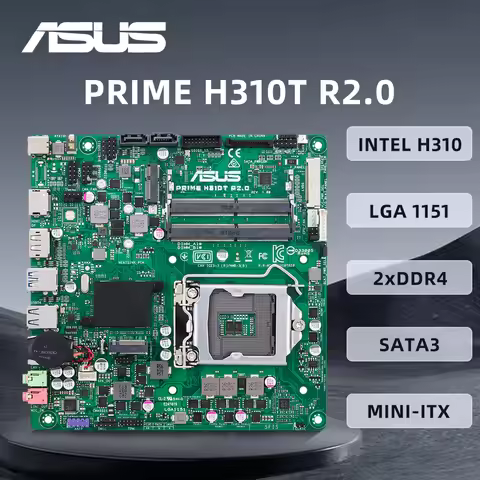 ASUS PRIME H310T R2.0 Motherboard Support i5-9400F i5-9600K i7-8700K i9-9900KF CPU DDR4 2666MHz LGA 