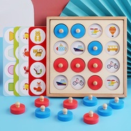 Wooden Colorful 3D Puzzles Board Memory Chess Game Educational Kids Toy Gift