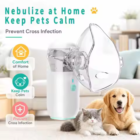 AiQUE Portable Pet Asthma Inhaler Nebulizer Handheld Home Use Veterinary Device Animal Nebulizer Res