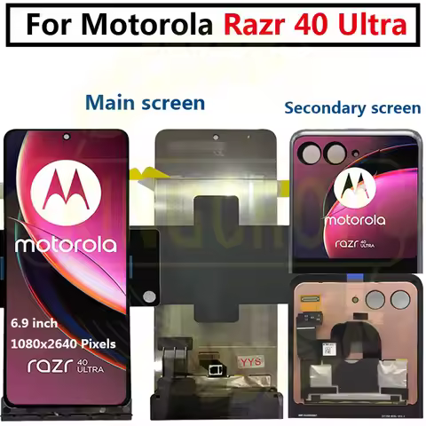 AMOLED Second External LCD For Motorola Razr 40 Ultra main lcd Display Touch Screen Digitizer For Mo