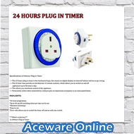 24 HOUR 3 PIN PLUG IN TIMER PLUG SWITCH SOCKET