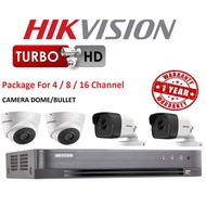 Hikvision 2MP Analog CCTV Set - 4X Bullet Camera + 4X Dorm Camera CCTV Security Camera