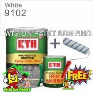 white 9102 / KTH EPOXY ( 5L ) + ( FREE 7" ROLLER SET ) Floor Epoxy Paint (4L+1L Hardener) Brand: KTH