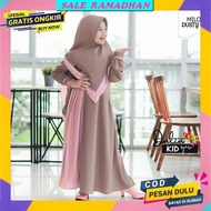 Baju Muslim Anak Perempuan 2023 Gamis Terbaru Model Baru Viral Crinkle Lebaran Lucu Kekinian Korea L