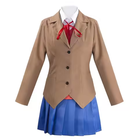 Game Doki Literature Club Monika Sayori Yuri Natsuki Cosplay Costume Wig Set School Uniform Girl Wom