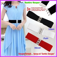 Wide Buckle Rubber Obi Belt Women's Belt Elastic Belt for Girls