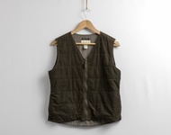 90年代復古 Eddie Bauer 棉質卡其色背心 女款 S 號 戶外 5943