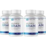 Youthful Brain 4 Bottles Set-Memory and Brain Health Supplement-Including Fake Purslane, Ginkgo Leaf