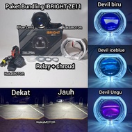 IBRIGHT ZE11 Original 2.5inc Blue Lens BUNDLING Package with High Low Cut Eye Flat CutDEVIL