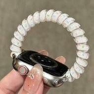 1ชิ้น สายนาฬิกาเจลลี่สีลูกกวาดลายจุดน่ารัก ยืดหยุ่น เข้ากันได้กับ Apple Watch Band 46mm 38mm 40mm 41