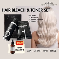 Hair Bleach & Toner Set | Set Bleach Rambut Telus Air | Bleach Powder + Hydrogen Peroxide | Free Ton
