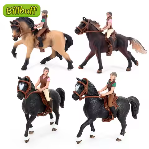 Simulation Equestrian Rider Horse Farm Animal Model Action Figures Decoration Early educational Toys